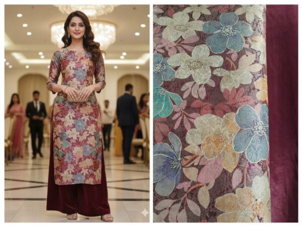 Pure Banarasi Suit Set with Pure Crepe Bottom