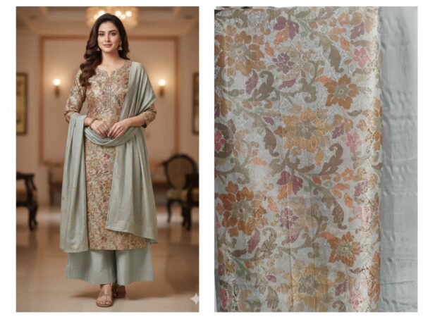 Pure Banarasi Suit Set with Pure Crepe Bottom