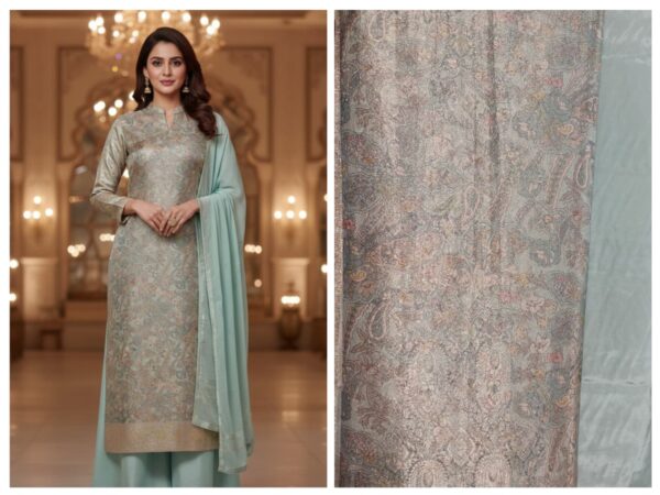 Pure Banarasi Suit Set with Pure Crepe Bottom