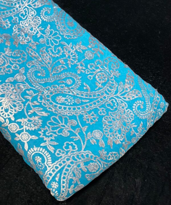 Fresh Arrivals – Brasso Velvet Fabric (Teal Blue)