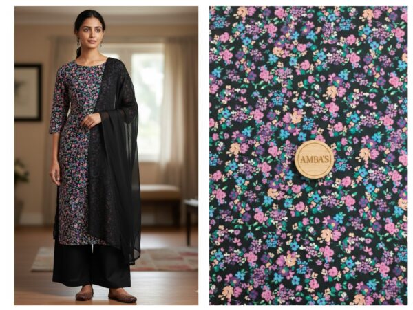Export cotton poplin print FABRIC matching suit without dupatta