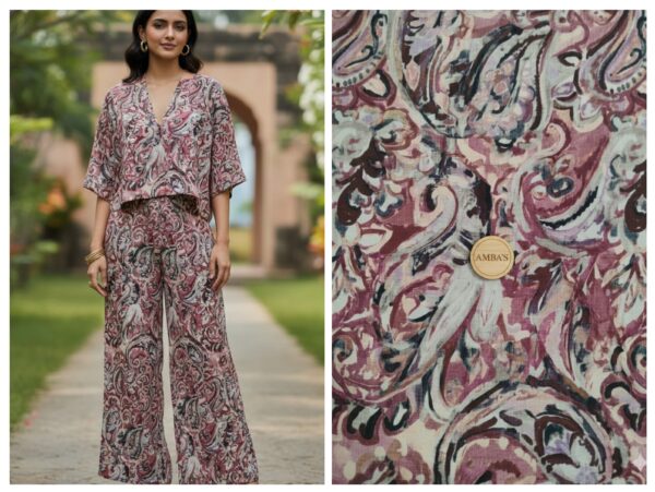 Export cotton linen FABRIC for co-ord set / all over suit