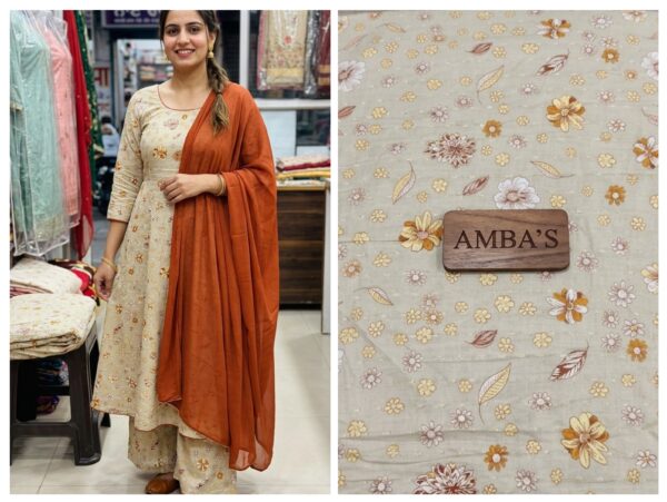 Export self cotton printed frock suit fabric without dupatta