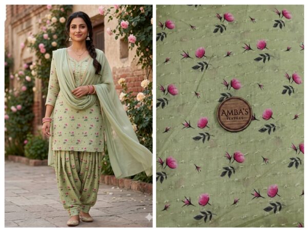 Export self cotton printed full suit fabric without dupatta