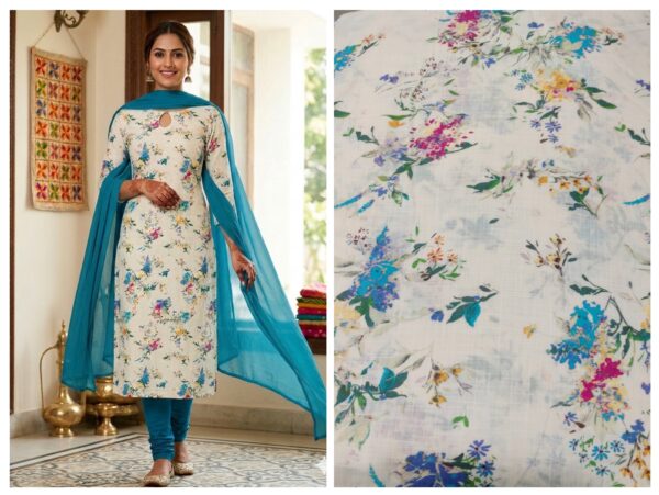 Export self cambric cotton matching suit without dupatta