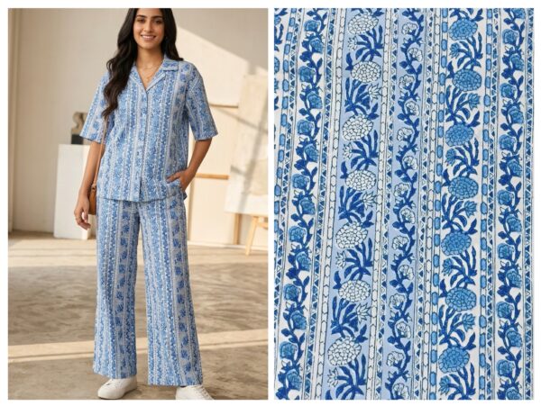 Export cambric cotton print fabric for suit/co-ord set