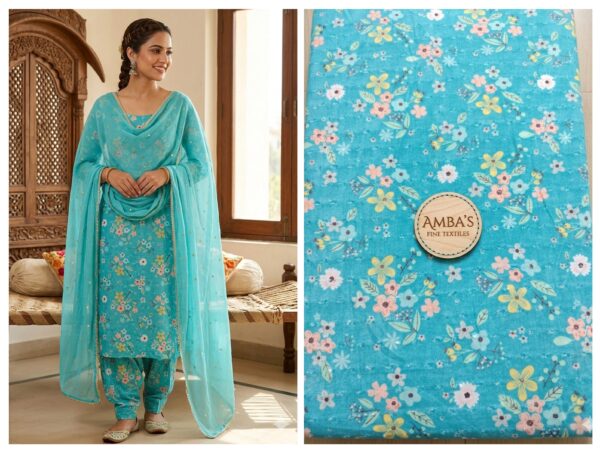 Export self cambric cotton print, 60" width fabric(WITHOUT DUPATTA),160/meter, kurta-2 meter, co-ord set-3 meter, all over suit-4 meter.