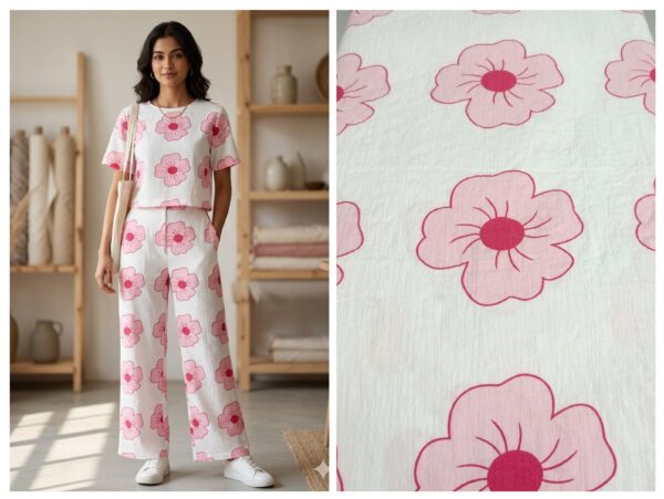 Export crush cotton fabric for co-ord set