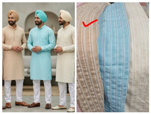 Embroidered muslin cotton fabric for kurta (GENTS/LADIES)