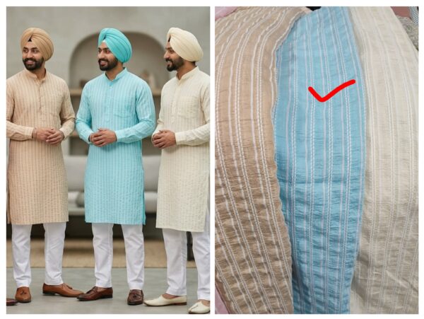 Embroidered muslin cotton fabric for kurta (GENTS/LADIES)