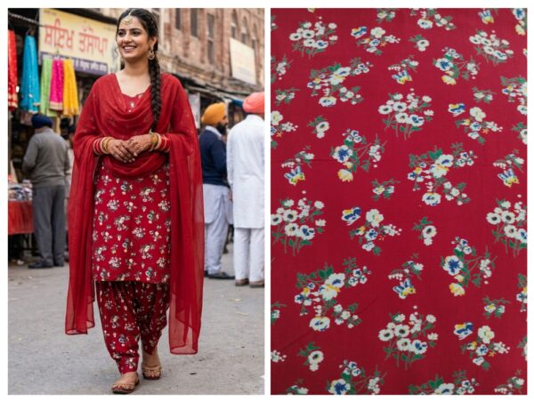Export rayon cotton print fabric for all over suit (4 meter fabric))(60'' width)(without dupatta))
