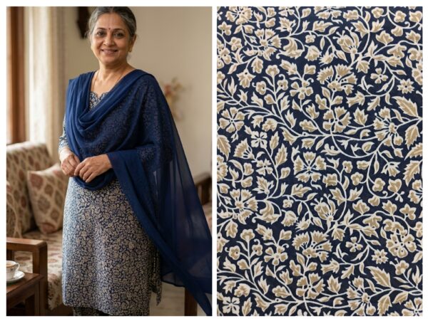 Export cotton print all over suit fabric(4 meter 60'' width fabric) without dupatta