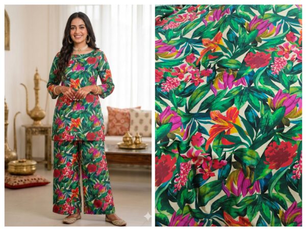 Export rayon cotton fabric for Co-ord set, Night suit(Fabric - 3 meter)(190/meter)(60'' width approx fabric)