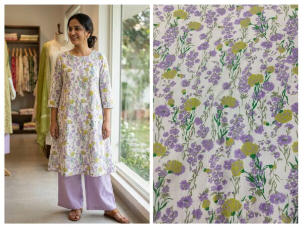 Export rayon cotton print fabric (250/meter)(60'' width approx)  kurta/shirt - 2 meter,  Co-ord set / night suit - 3 meter,  All over suit - 4 meter,  Frock suit - 5 meter.