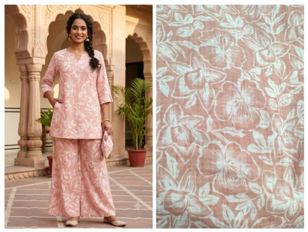 Export self cambric cotton print fabric (190/meter)(60'' width approx)  kurta/shirt - 2 meter,  Co-ord set / night suit - 3 meter,  All over suit - 4 meter,  Frock suit - 5 meter.